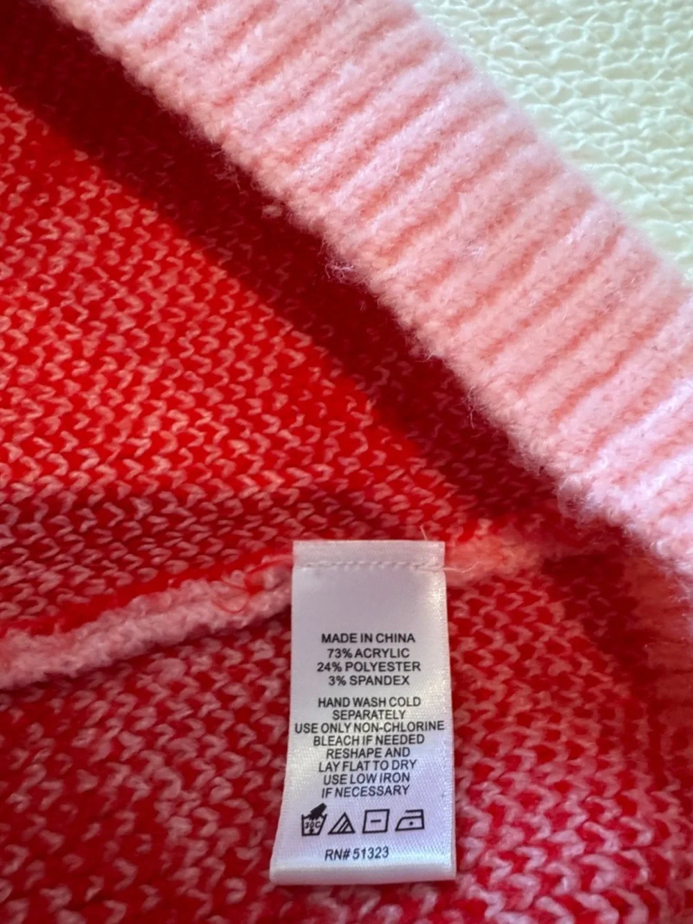 CeCe Pink Crewneck Sweater with Red 